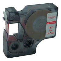 QPMY 1 Pack Compatible for DYMO D1 45012 S0720520 Standard Label Tape 1/2" x 23' 12mm x 7m (Red on Clear)