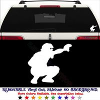 GottaLoveStickerz Baseball Catcher Permanent Vinyl Decal Sticker for Laptop Tablet Helmet Windows Wall Decor Car Truck Motorcycle - Size (20 Inch / 50 cm Wide) - Color (Gloss Black)