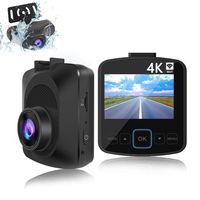 EWAY Dual Lens Car Dash Cam 4K WiFi with Phone App External GPS Front and Rear Camera, Camera Recorder 2.4" LCD Screen, Included 32GB Card