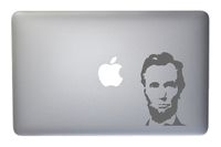Honest Abe Lincoln Vinyl Decal for MacBook, Laptop or Other Device 5 Inch (Grey)