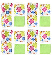 Black Duck Brand Set of 12 Microfiber Kitchen Set! Spring & Summer Design! 12" x 12" Microfiber Dishcloths & 15" x 25" Microfiber Kitchen Towel! (12, Spring Flowers)