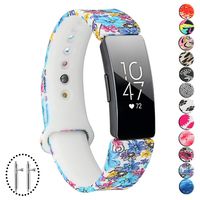 Floral Bands Compatible with Fitbit Inspire HR/Inspire/Ace 2 Replacement Watch Band Pattern Strap Accessory Wristband for Inspire and Inspire HR Women Men Small Large