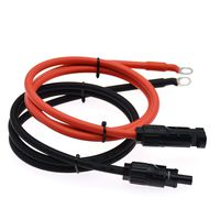 Super Cloud 10AWG(6mm²) 1 Pair Black + Red Solar Panel Extension Cable Wire MC4 Connector with 5/16 Tin Plated Terminals,MC4 Solar Adaptor Cable (5 FT)