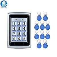 10pcs keyfobs +125Khz EM-ID Metal Case RFID Access Control Keypad With Back Light Support 1000 User