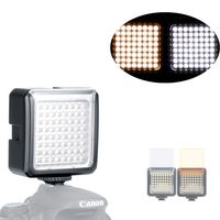 64 LED Video Light Pocket Mini On-Camera Led Light with two color filter Compatible with Panasonic Canon Nikon DSLR Camcorder for Selfie News Interview Macrophotography (No Batteries)