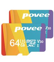 2 Pack of 64GB Micro SD Card with Adapter,U3 A1 MicroSDXC Card 667X High Speed Up to 100MB/s UHS-I MicroSD 64 GB UHS-1 Memory Card for Android Smartphone Nintendo Galaxy Fire and Gopro