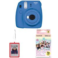 Fujifilm Instax Mini 9 Instant Camera with Holiday Ornament, Red and 10 Sheet Shiny Star Film
