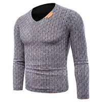 WM&MW Mens Sweater Slim Fit V Neck Knit Sweatshirt Pullover Shirt Jumper Knitwear Plus Szie (Gray, Asian:4XL)