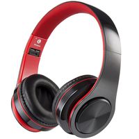 Bluetooth Headphones with Microphone, Viotte Hi-Fi Deep Bass Wireless/Wired Headphones Over Ear,Hands-Free Calling,7 Hours Playtime Compatible with Bluetooth 4.0 Devices-Black & Red