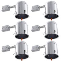 Sunco Lighting 6 Pack 6 Inch Remodel Housing, Air Tight IC Rated Aluminum Can, 120-277V, TP24 Connector Included for Easy Install - UL & Title 24 Compliant