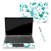 Mightyskins Skin Compatible with Hp Pavilion X360 14" (2018) - Teal Splatter | Protective, Durable, and Unique Vinyl Decal Wrap Cover | Easy to Apply, Remove, and Change Styles | Made in The USA