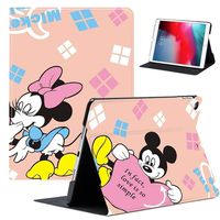 LJX iPad Mini 4 Case, Mickey Minnie Mouse Cover Cartoon PU Leather Stand Flip Cases Cute Pretty Patterns Protection Smart Auto Sleep/Wake Shell Compatible for Apple iPad Mini 4 A1538 A1550#B