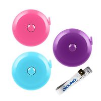 DiCUNO 60-Inch 1.5 Meter Soft and Retractable Tape Body Tailor Sewing Craft Cloth Dieting Measuring Tape (3 Pcs of Purple Sky-Blue Cherry-Pink with Soft Tape)
