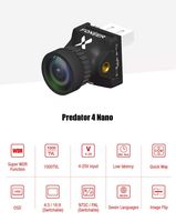 Foxeer Predator 4 Nano Super WDR 4ms Low Latency 1000TVL FPV Racing Camera 4:3/16:9 NTSC/PAL Switchable w/OSD for 2/3/4 inch 100 110 120 130 Micro Quad Carbon fiber FPV Racing Quadcopter Drone Frame