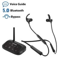 Avantree HT5006 Wireless Headphones Earbuds for TV Watching, Neckband Earphones Hearing Set w/Bypass Bluetooth Transmitter for Optical Digital, RCA, 3.5mm Ported TVs, Plug n Play, No Delay