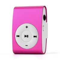 MChoice Mini USB Clip MP3 Player LCD Screen Support 32GB Micro SD TF Card (Hot Pink)