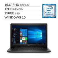 Dell Inspiron 15 2019 Premium 15.6" FHD Laptop Notebook Computer, 4-Core Intel i7-8565U 1.80 GHz, 12GB RAM, 256GB SSD, No DVD, Webcam, Bluetooth, Wi-Fi, HDMI, Windows 10