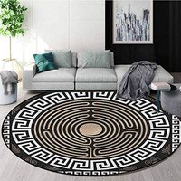 RUGSMAT Greek Key Super Soft Circle Rugs for Girls,Grecian Fret and Wave Area Rug - Perfect for Any Place Diameter-39