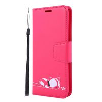 Lomogo Leather Wallet Case for Huawei Y7 2019/Y7 Pro 2019 with Stand Feature Card Holder Magnetic Closure, Shockproof Flip Case Cover for Huawei Y7 Prime 2019 - LOGHU050272 Hot Pink