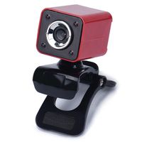 Egmy® Hot! 2016 Quality Product USB 2.0 0.3MP 4 LED HD Webcam Web Cam Camera with MIC for Laptop Computer(Red)