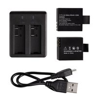 2 x Rechargeable Action Camera Battery with USB Dual Battery Charger for 4K Action Camera