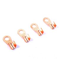 Car Truck Boat Copper Battery Terminal Lugs Connection Kit Upto 2AWG Wire 7/16" Stud Ring 300A for Electrical Engineering Auto Solar System OT-300A