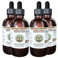 Chinese Licorice Alcohol-Free Liquid Extract, Chinese Licorice (Glycyrrhiza Uralensis) Root Glycerite Hawaii Pharm Natural Herbal Supplement 4x4 oz