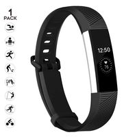 Alta HR Bands Compatible with Alta Ace Clourful Replacement Personalized Bracelet Gifts for Fashion Men & Women Slicon Waterproof Sport Smart Watch Bands with Metal Clasp (Black, Small)