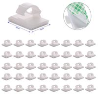 50PCS Cable Clips Adhesive Cord Organizer, Management Set 3M Cable Ties Wire Clips Cable Wire Organizer Kit Cable Clamp Holders for Desk Car Tables PC Laptop TV Home Office Walls, White
