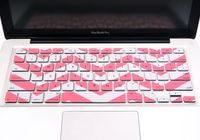 INV DESIGN Zig - Zag Chevron Ultra Slim Silicone Keyboard Cover Skin for Macbook 13" Unibody / Macbook Pro 13" 15" 17" with or without Retina Display / New Macbook Air 13" / Wireless Keyboard (ROSE PINK / WHITE)