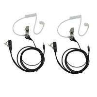 GoodQbuy FBI Style Covert Acoustic Tube Headset Earpiece Mic for Cobra Micro-Talk 2 Way Radios Walkie Talkie MT200 MT525 MT550 PR375 PR385 PR550 CX80 CX105 CXT85 CXT88 CXT90 CXT94 1-pin (2 Packs)