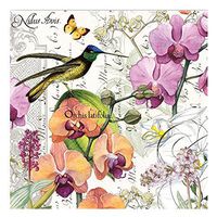 20-Count 3-Ply Paper Cocktail Napkins, Orchids in Bloom
