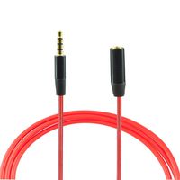 Conwork 2-Pack 3.5mm Audio Extension Cable Male to Female Auxiliary 4-Conductor TRRS Stereo [Gold Plated Connectors] for Apple, Samsung, Motorola, HTC, Nokia, LG, Sony & More, 3ft -Red