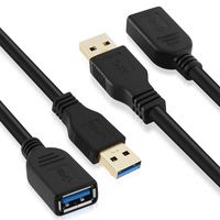 RSHTECH USB Extension Cable USB 3.0 Type A Male to A Female Data Cable Extender (6ft-2 Pack)