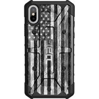 Limited Edition - Customized Designs by Ego Tactical Over a UAG Urban Armor Gear Case for Apple iPhone X/Xs (5.8")- US Subdued Flag Reversed Over Digital Camo