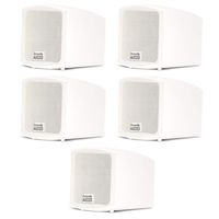 Acoustic Audio AA321W Mountable Indoor Speakers 1000 Watts White Bookshelf 5 Piece Set AA321W-5S