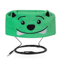 FYY Wired Kids Headphones Ultra Thin Speakers Easy Adjustable Soft Fleece Headband Headphones for Children Green