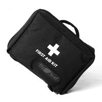 SJJSP First-aid kit Empty Bag First Aid Kit Travel Emergency Survival Pouch Medical Storage Bag Nylon Survival Package/Black,Red (Color : Black)