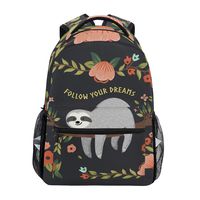 Baby Sloth On The Tree Laptop Backpack, Animal and Flower Water Resistant College Travel Computer Notebooks Backpack for Men Women