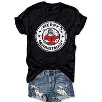 Winsummer Christmas Shirts for Women's Christmas Santa Claws Short Sleeve Round Neck T Shirt Funny Christmas Graphic Tee Tops