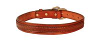 Perri's Md Chestnut/Brown Leather Overlay Dog Collar
