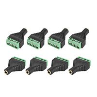 uxcell 3.5mm 4 Pole Female to AV Screw Terminal Stereo Audio Video Connector Adapter Converter Green 8Pcs for CCTV Security Camera System