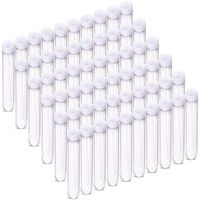 DEPEPE 60 Pcs 13x75mm Clear Mini Plastic Test Tubes with Caps (6ml), for Scientific Experiments, Party, Powders Spices Beads Storage Containers