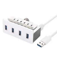 TOOGOO USB 3.0 Clamp Hub Premium Aluminium 4-Port Hub of Adjustable Clip Buckle for iMac Slim Unibody All-in-one Desktop or Any PC