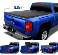 Tyger Auto Black (Soft Top) T3 Tri-Fold Truck Tonneau Cover TG-BC3C1003 Works with 2007-2013 Chevy Silverado/GMC Sierra 1500 (Excl. 2007 Classic) | Fleetside 5.8' Bed