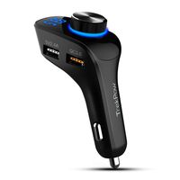 Trekpow F10 Bluetooth FM Transmitter for Car-Wireless Bluetooth 4.2 in-Car Radio Adapter Car Kit with Handsfree Calling, 3 USB Ports, LED Display, Support TF Card, U-Disk, AUX Output