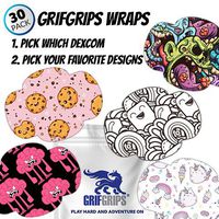 GrifGrips CGM Adhesives: Choose Your Own Style! Power-X Formula Wrap Shape for Dexcom (30 Pack)