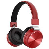 Active Noise Cancelling Headphones Bluetooth Headphones with Mic Deep Bass Wireless Headphones Over Ear, Comfortable Protein Earpads, 7-9H Playtime for Travel Work TV PC Cellphone (Red)