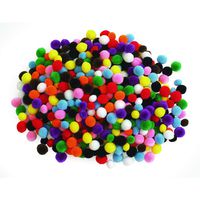 Colorations Super Fluffy Soft Acrylic Mini Pom Poms, Set of 450, 1/4 to 1/2 inch, Resealable Bag, for Kids, Arts & Crafts, DIY Crafts, Hobby Supplies, Creative Craft DIY Material, Quality