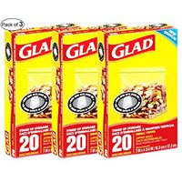 Glad Stand Up Storage Zipper Bags (20 Small Bags) (Pack of 3)